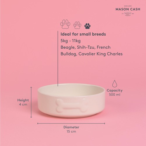 Mason Cash Colour Mix Cream Dog Bowl 15cm