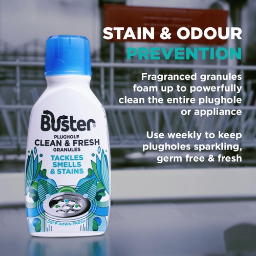 Buster Plughole Sanitiser Foaming Granules