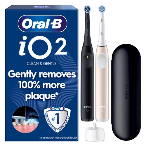 Oral-B iO2 Series Night Black / Calm Pink Electric Toothbrush Duo Pack