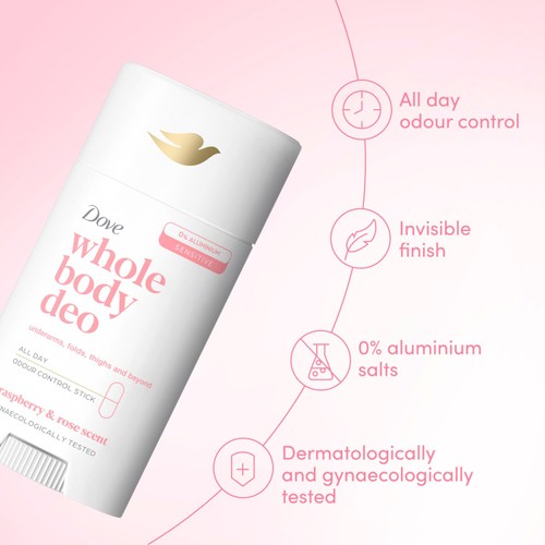 Dove Women 48h Whole Body Stick Deodorant Raspberry & Rose