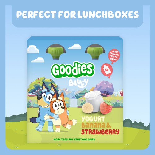 Goodies BLUEY Kids Snack Banana & Strawberry Yoghurt Pouch Multipack