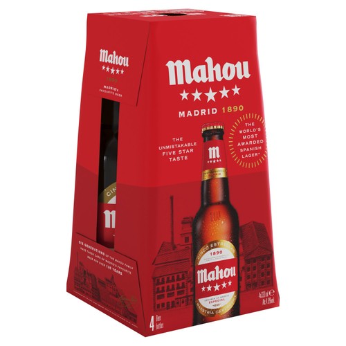 Mahou Cinco Estrella Spanish Lager Beer Bottles