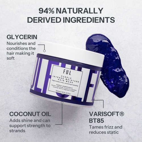 FUL Purple Hair Mask Toning Mask for Blonde & Grey Hair