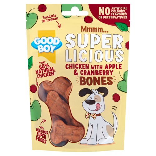 Good Boy Superlicious Chicken, Apple & Cranberry Bone Dog Treats