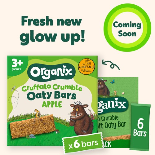 Organix Gruffalo Crumble Apple Oaty Bars Toddler Snack Multipack 3+ Years
