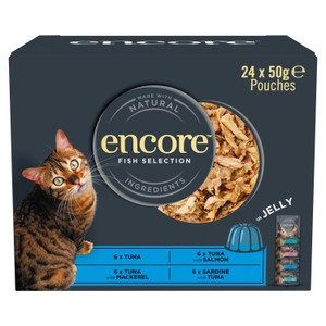 Encore Natural Wet Cat Food Multipack Fish Selection Pouches in Jelly
