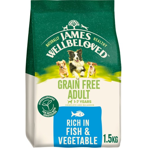James Wellbeloved Grain Free Adult Dry Dog Food Fish & Veg