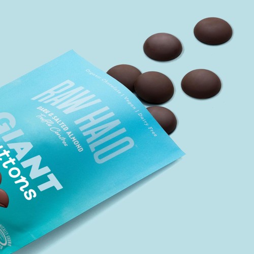 Raw Halo Dark & Salted Almond Vegan Giant Chocolate Buttons