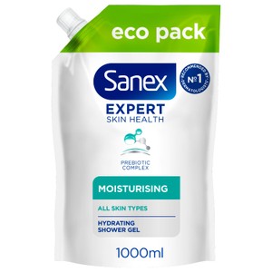 Sanex Expert Skin Health Moisturising Shower Gel Body Wash Refill 1L