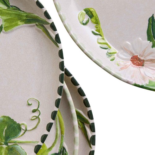 M&S Floral Melamine Dinner Plate Set, Green