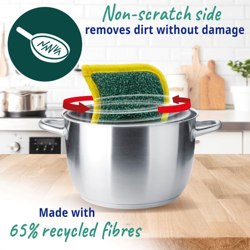 Spontex Flex & Wash Non-Scratch Microfibre Sponge Scourers