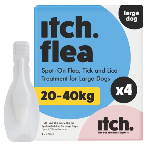 Itch Flea Spot On Solution For Large Dogs 4 Pack