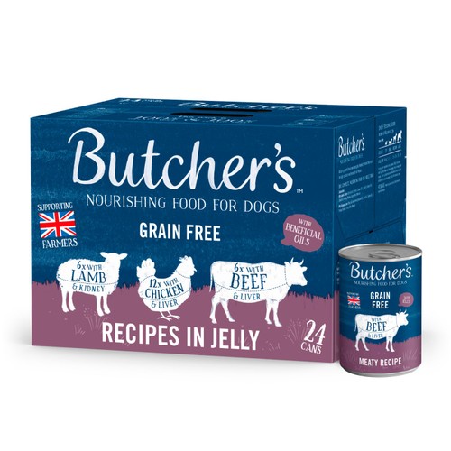 Butcher's Recipes in Jelly Dog Food Tins