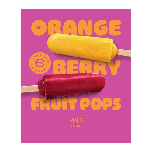 M&S 6 Orange Berry Fruit Pops