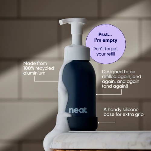 Neat Refillable Foaming Hand Wash Bottle Midnight