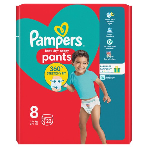 Pampers Baby Dry Nappy Pants Size 8 Essential Pack