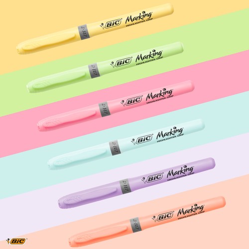 BIC Highlighter Grip, Pack of 12