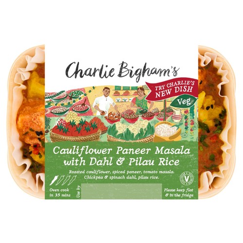 Charlie Bigham's Cauliflower Paneer Masala with Dahl & Pilau Rice