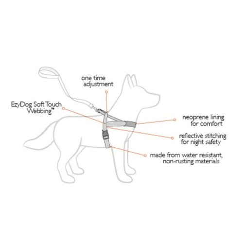 EzyDog Quick Fit Red Dog Harness Small