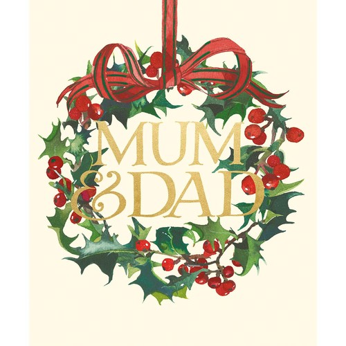 Mum & Dad Wreath Christmas Card