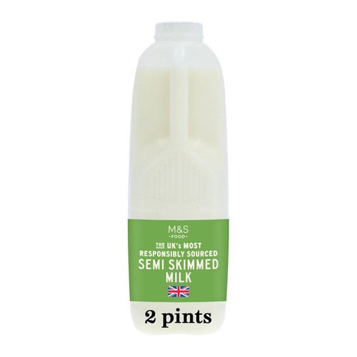 M&S Select Farms British Semi Skimmed Milk 2 Pints