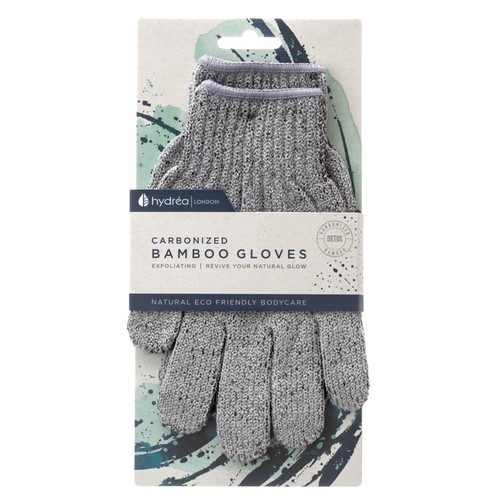 Hydrea London Bamboo Carbonised Exfoliating Shower Gloves