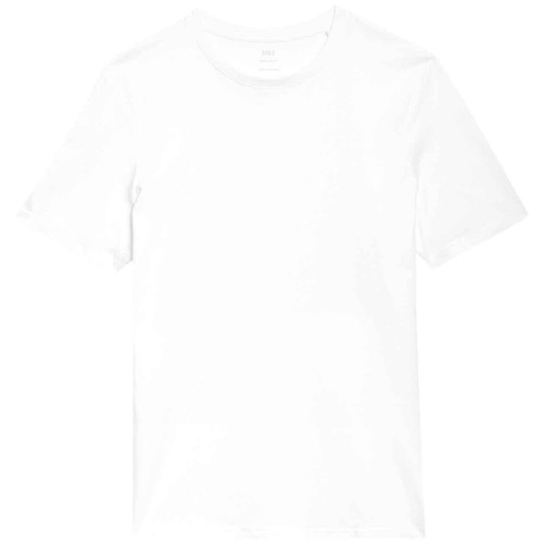 M&S Mens Cotton Crew Neck T-Shirt, L, White