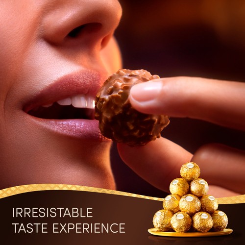 Ferrero Rocher Milk Chocolate Hazelnut Pralines Box of Chocolates,