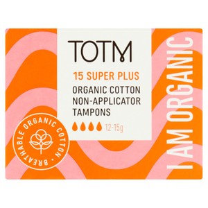 TOTM Organic Cotton Non-Applicator Tampons Super Plus