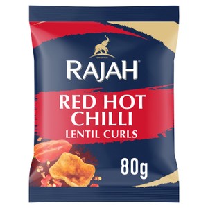 Rajah Red Hot Chilli Lentil Curls Snacks 80g