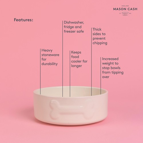 Mason Cash Colour Mix Cream Dog Bowl 20cm