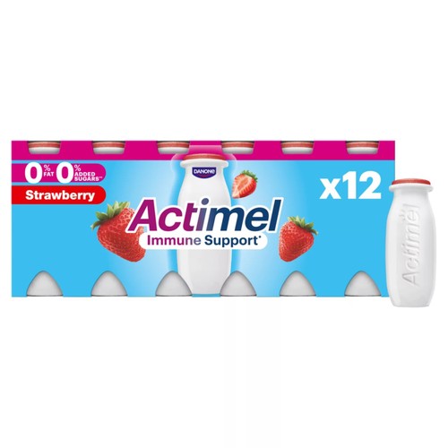 Actimel Strawberry Fat Free Immune Support Yoghurt Drink Multipack