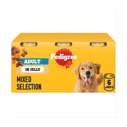 Pedigree Adult Wet Dog Food Tins Mixed in Jelly 