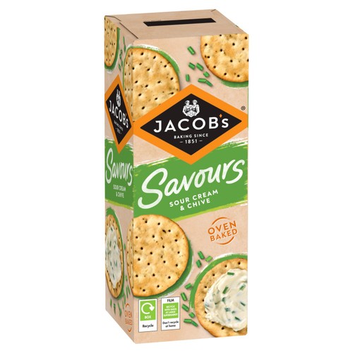 Jacob's Savours Thins Sour Cream & Chive Crackers