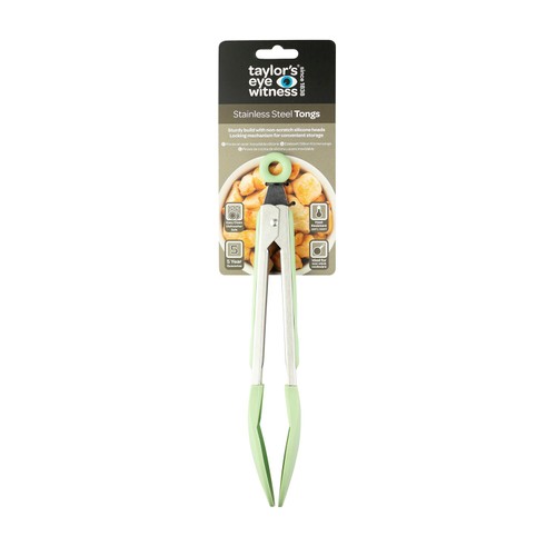 Stainless Steel Tongs, Green