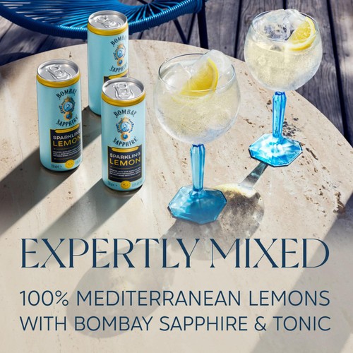 Bombay Sapphire Sparkling Lemon premix Gin cocktail 25cl