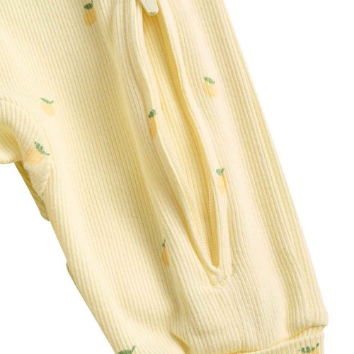 M&S Girls Cotton Rich Lemon Sleepsuits, 0-3 Months, Yellow
