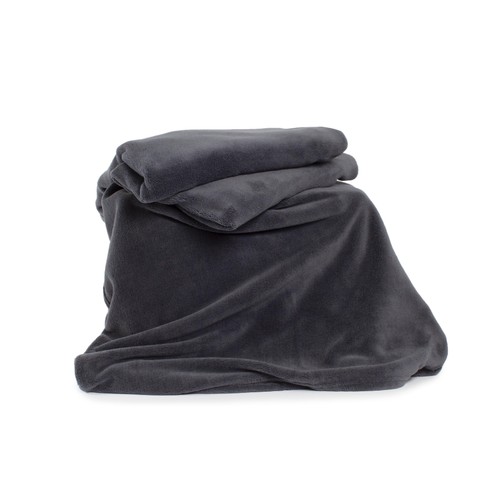 Deyongs Snuggle Touch Fleece Charcoal Throw