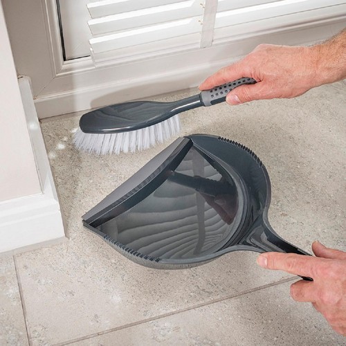 Addis ComfiGrip Metallic Graphite Large Dustpan & Brush Set  