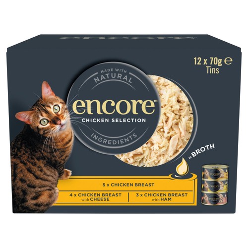 Encore Natural Wet Cat Food Multipack Chicken Selection Tins in Broth