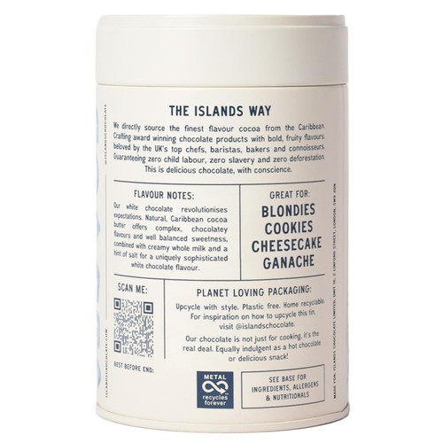 Islands Chocolate 37% White Chocolate Button Tin