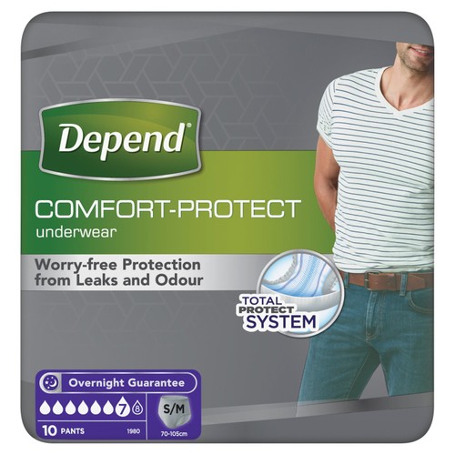 Depend Comfort Protect S/M Incontinence Pants Men