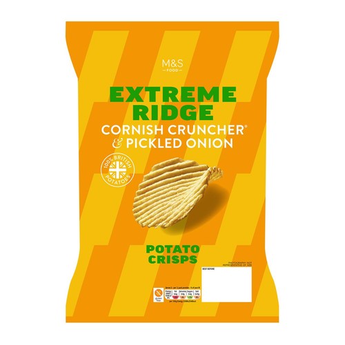 M&S Extreme Ridge Cornish Cruncher & Pickled Onions Crisps