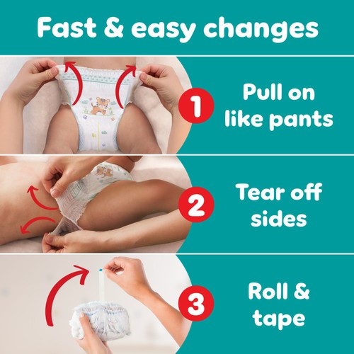 Pampers Baby-Dry Nappy Pants, Size 7 (15kg+) Essential Pack