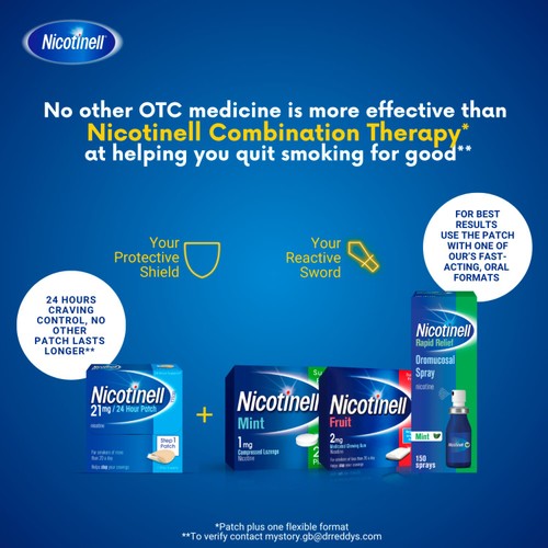 Nicotinell Nicotine Patch Stop Smoking 24hr Craving Relief 21mg Step 1