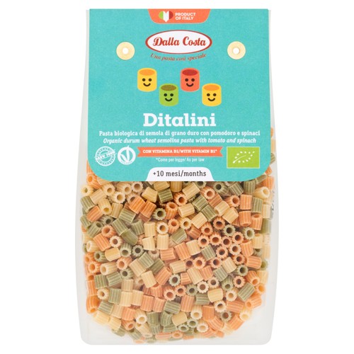 Dalla Costa Tri-Colour Ditallini Baby Pasta 10+ Months