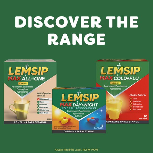 Lemsip Max Day & Night Capsules Paracetamol Cold & Flu
