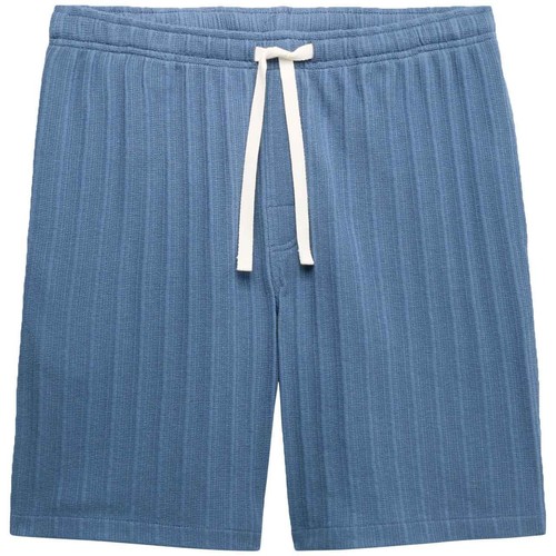 M&S Mens Cotton Rich Jersey Loungewear Shorts, XL, Chambray