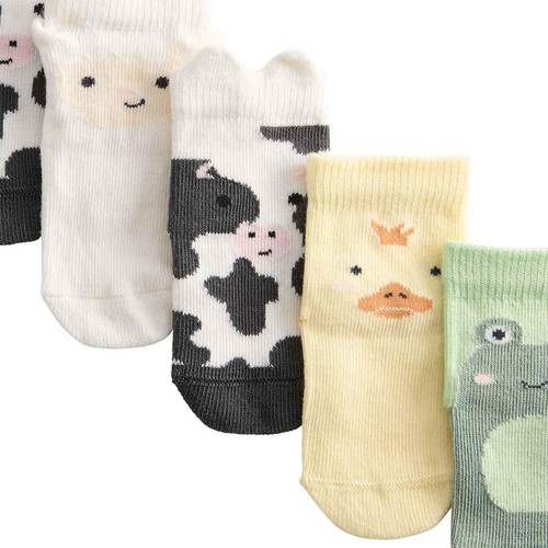 M&S Boys Cotton Rich Animal Socks, 12-24 Months, Multi
