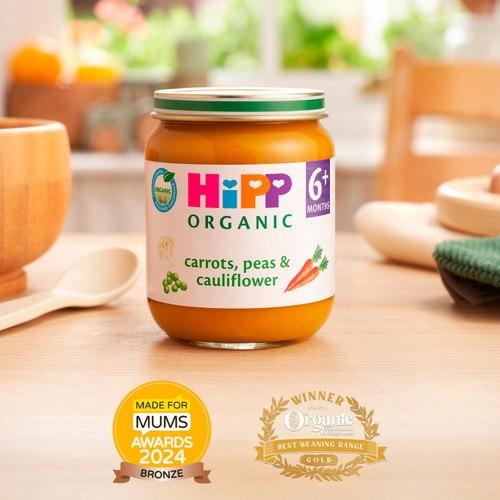 HiPP Organic Carrots, Peas & Cauliflower Baby Food Jar 6+months